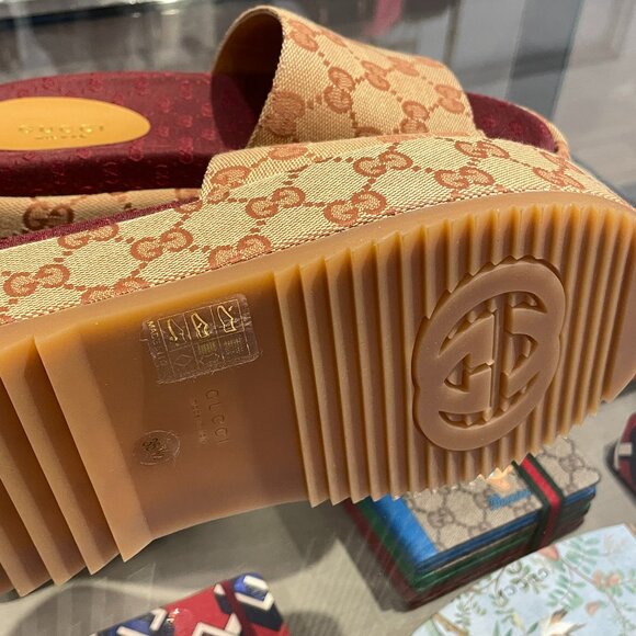 Gucci 573018 Angelina Platform Slide IT 35.5- US 5.5 - Picture 6 of 8